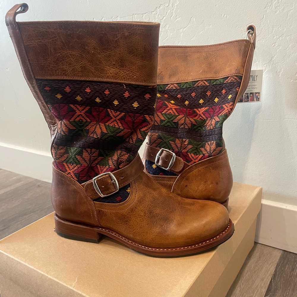 Lumily Handmade Fair Trade Brown Leather Boots - 37 (6.5 - 7)